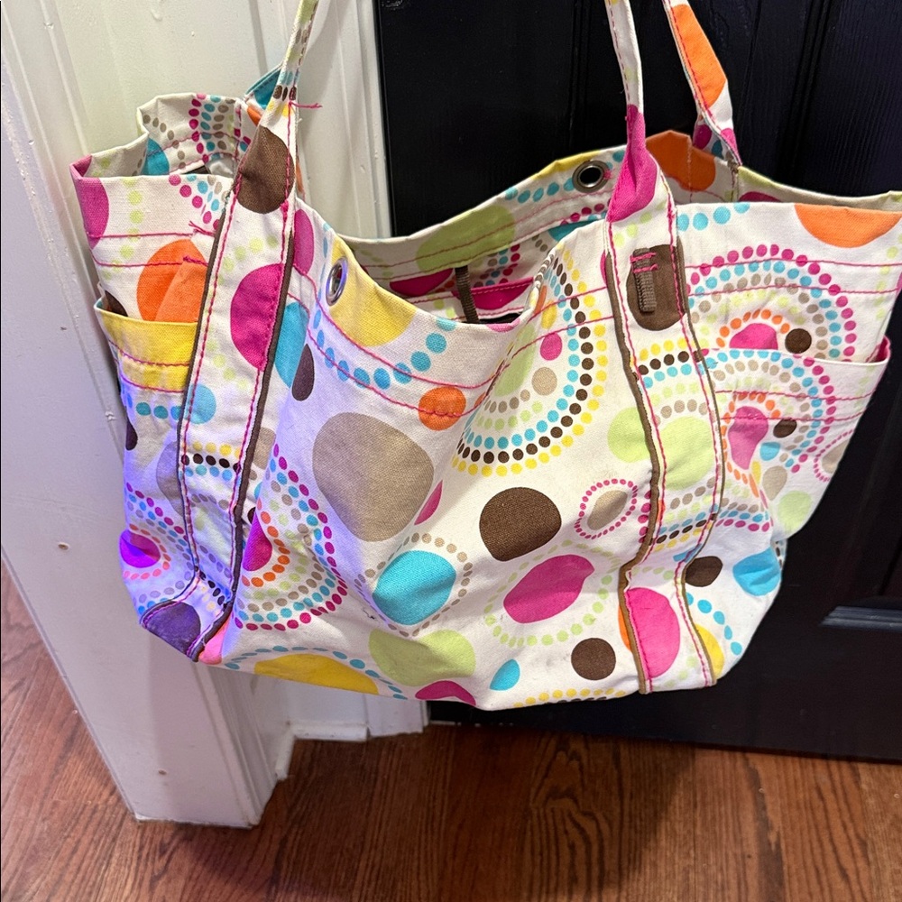 Vibrant Multicolor Polka Dot Tote Bag
